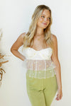 mode, leilani ruffled mesh top