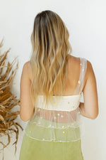 mode, leilani ruffled mesh top