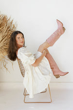 mode, indigo cowboy boot