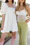 mode, leilani ruffled mesh top
