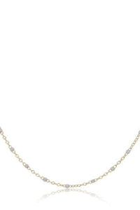 15" choker simplicity chain gold 2mm pearl