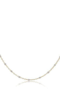 15" choker simplicity chain gold 2mm pearl