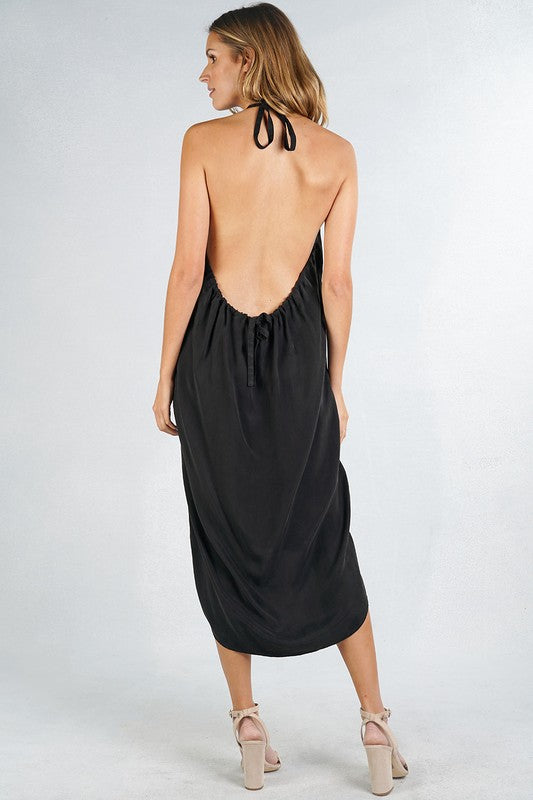 mode, hi low halter dress