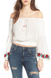 mode, Maria embroidered bell slv top