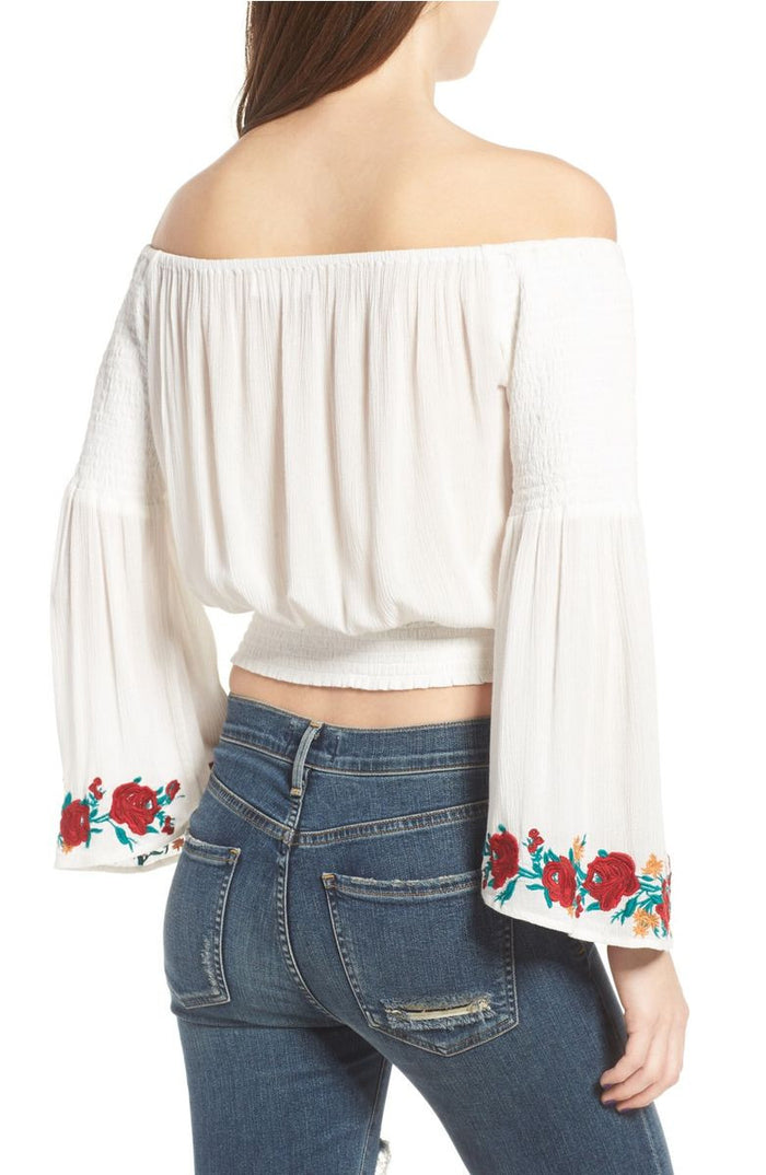 mode, Maria embroidered bell slv top