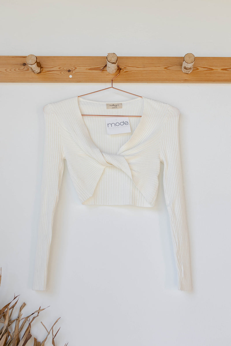 mode, ezra twist crop top