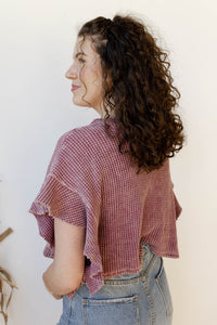 mode, waverly ruffled top