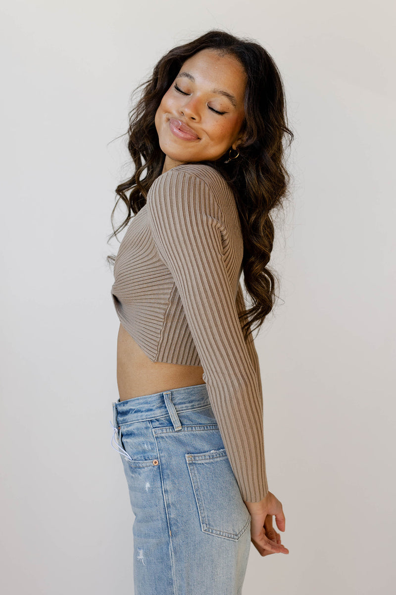 mode, ezra twist crop top