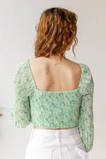 mode, bonnie floral top