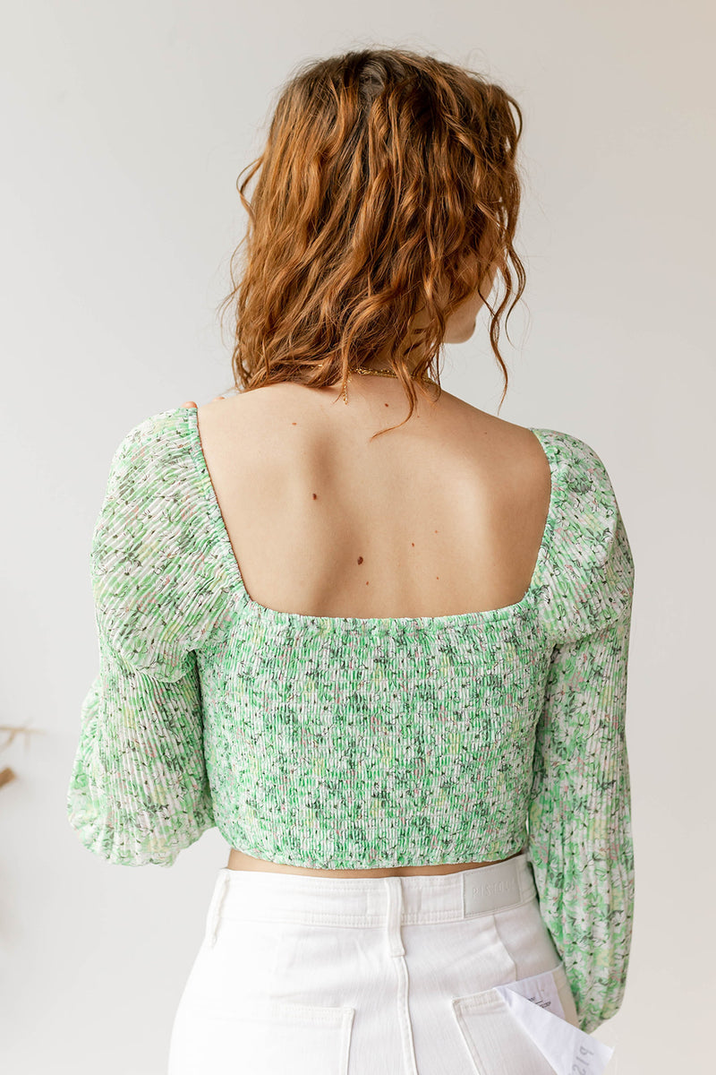 mode, bonnie floral top