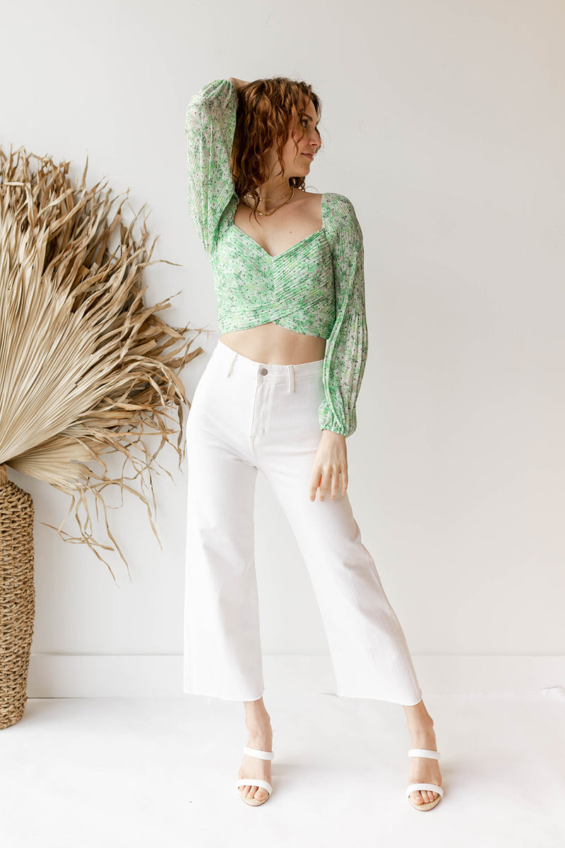 mode, bonnie floral top