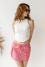 mode, cargo mini skirt