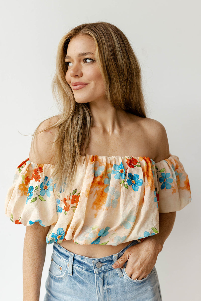 mode, aubrie off shoulder top