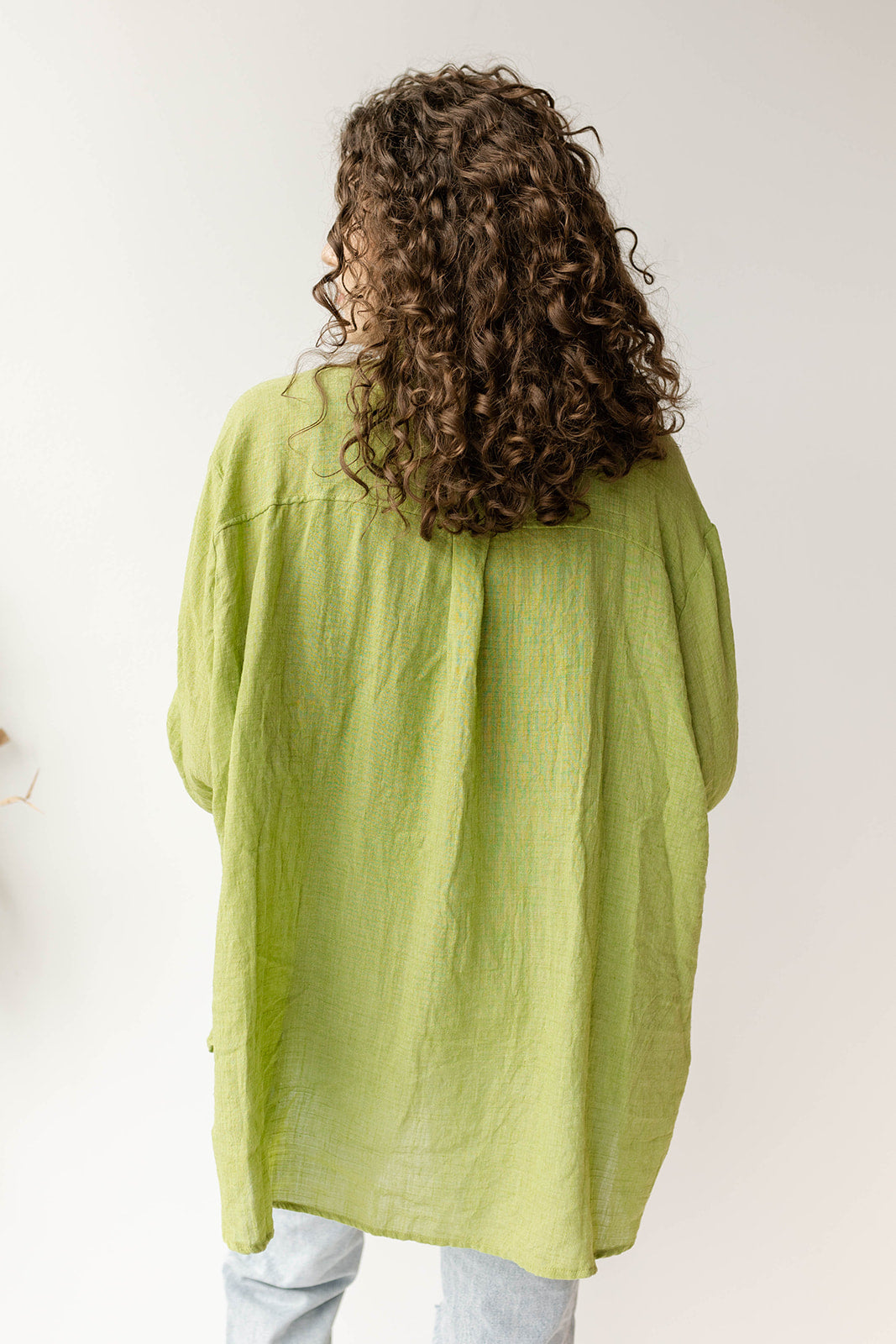 mode, see through button down shirt