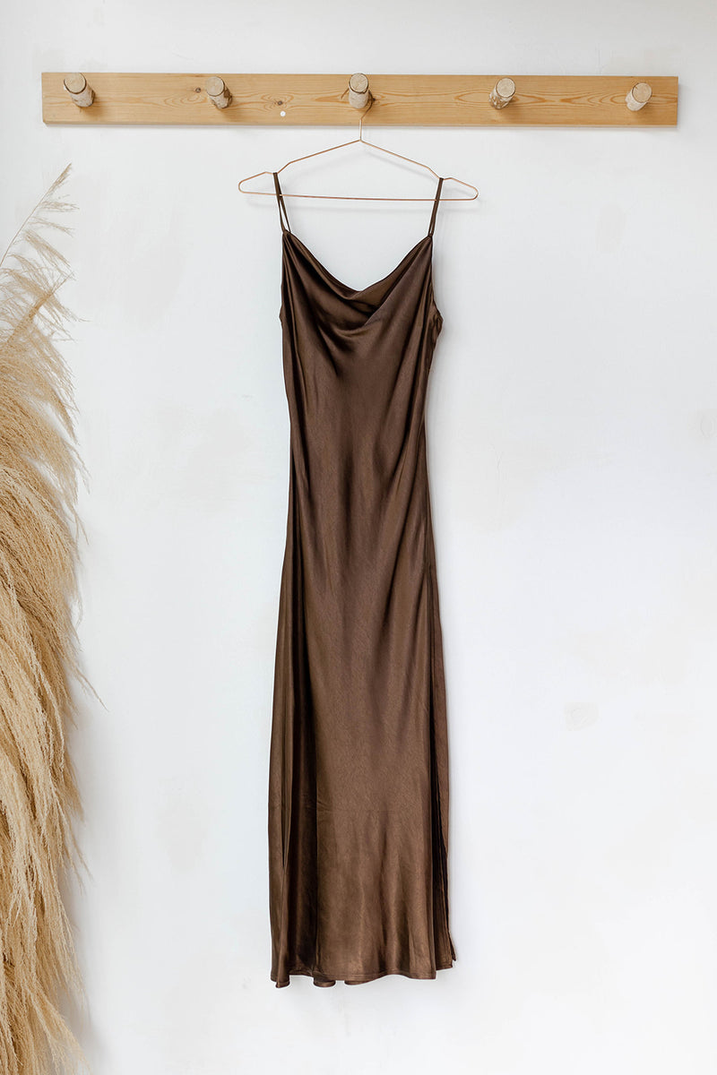 mode, honeymoon with me cowel neck dress