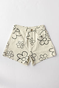mode, daisy print shorts