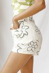 daisy print shorts