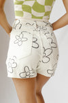 daisy print shorts