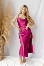 mode, honeymoon with me cowel neck dress