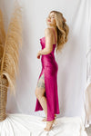 mode, honeymoon with me cowel neck dress