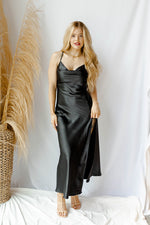 mode, honeymoon with me cowel neck dress