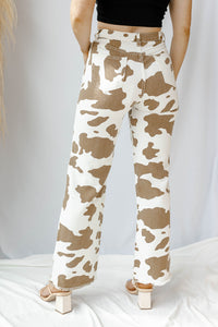mode, cow print pants