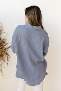 mode, sofia oversize button up