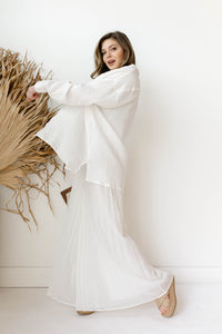 mode, sofia oversize button up