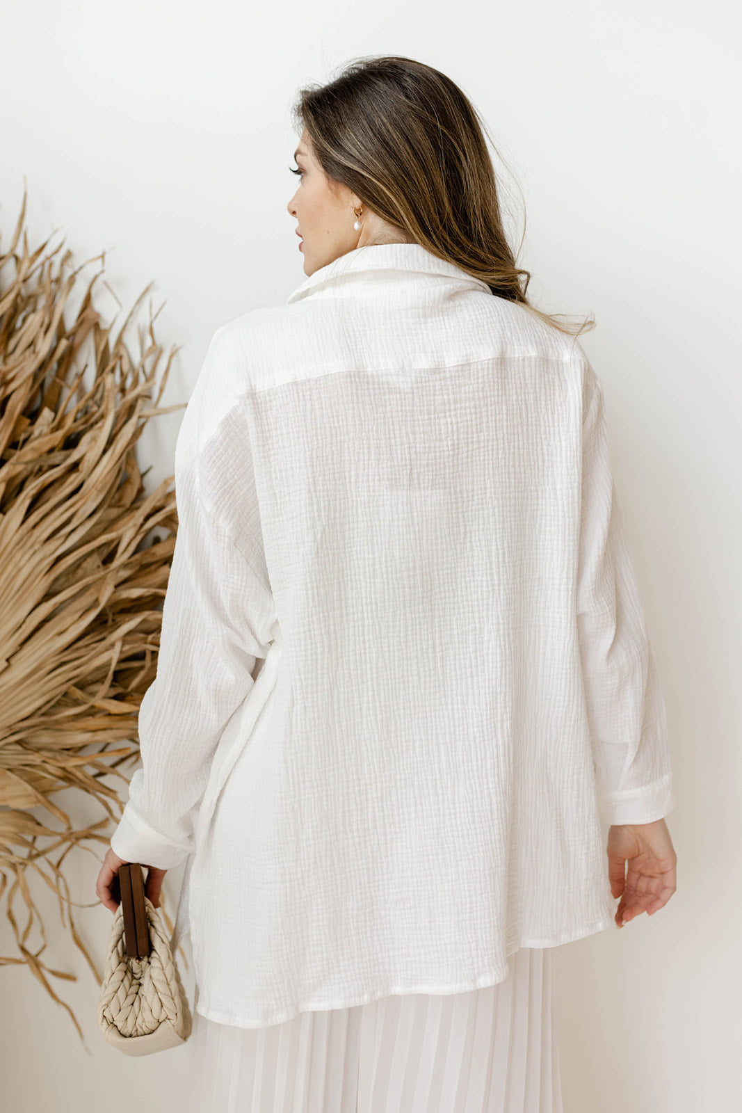 mode, sofia oversize button up