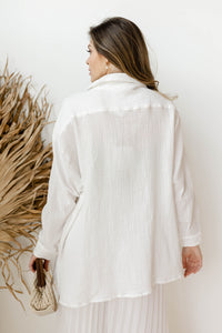 mode, sofia oversize button up