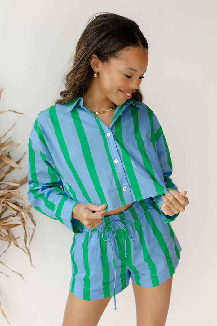 mode, austin crop blouse