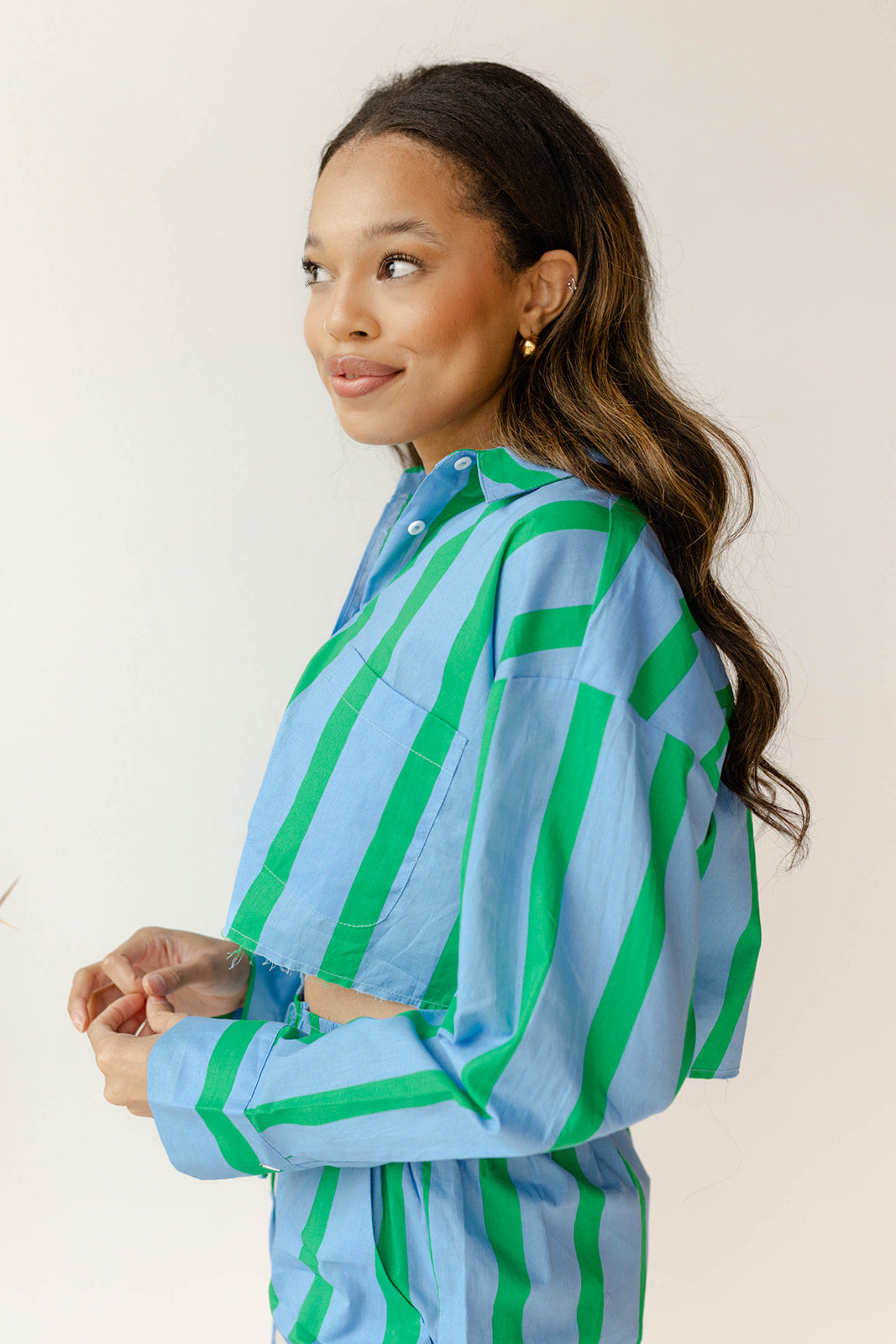 mode, austin crop blouse