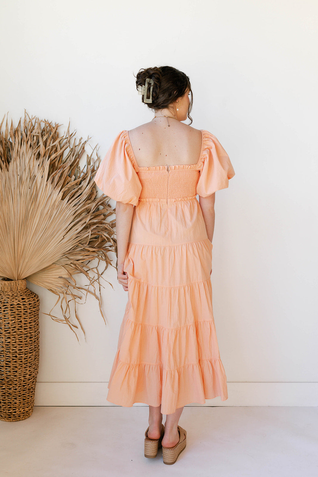 mode, alana puff sleeve midi dress