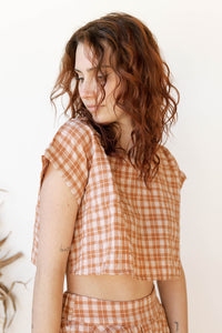 mode, gracie plaid crop top