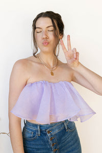 mode, camila ruffle top