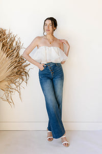 mode, camila ruffle top
