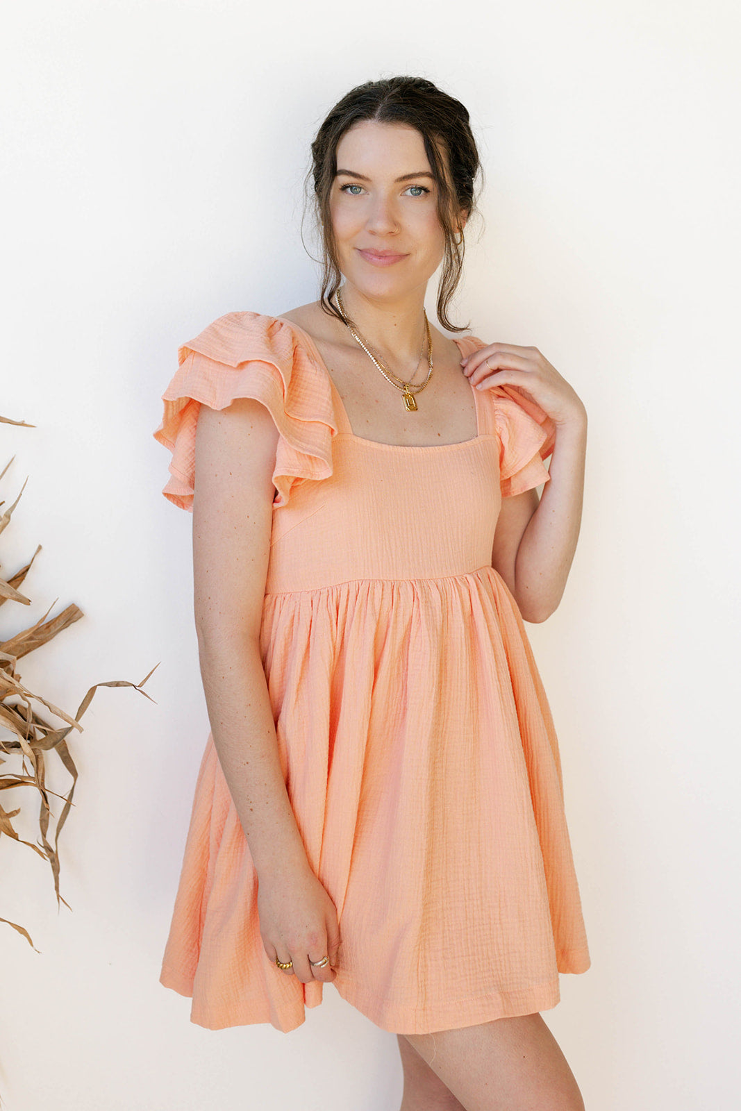 mode, june ruffle mini dress