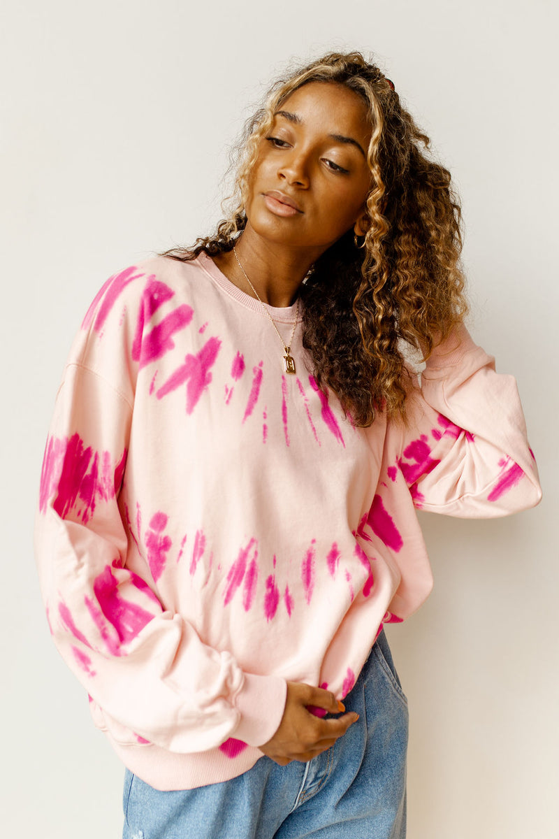 mode, rasberry lemonade tie dye sweatshirt