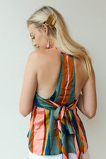 mode, color stripe halter top