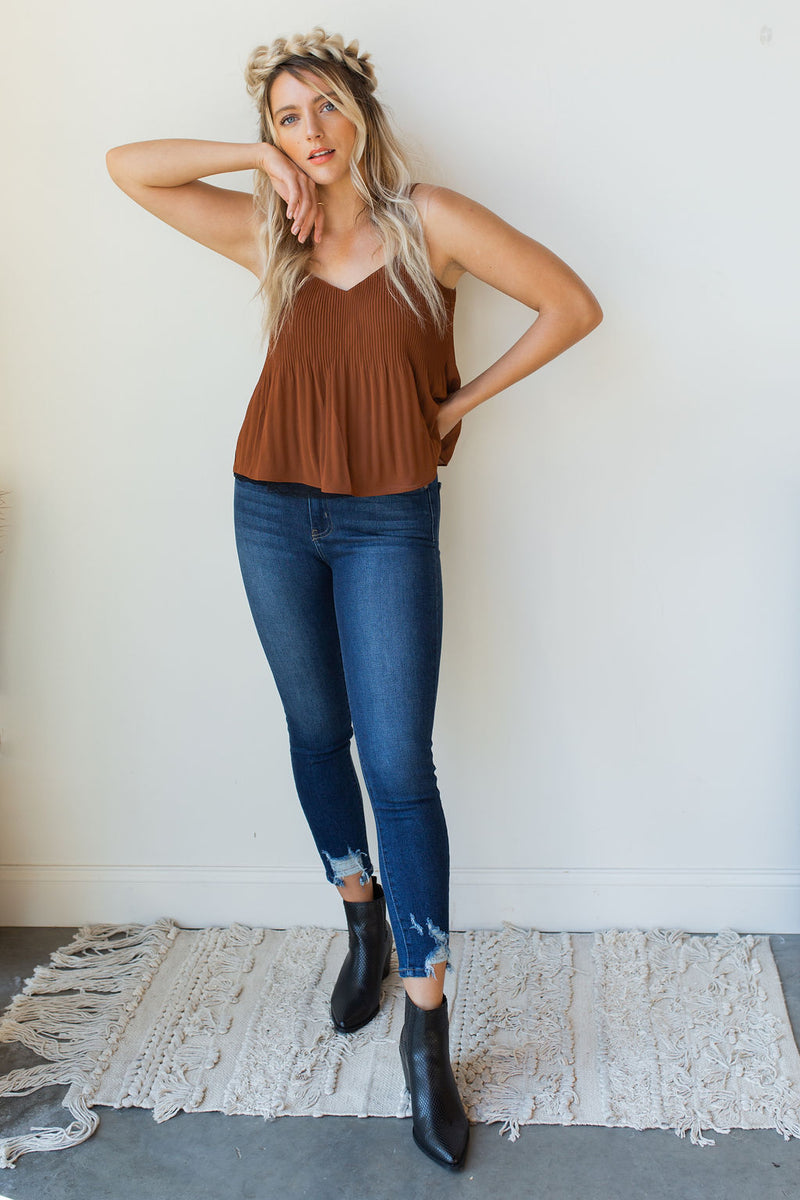 mode, linley black trim lace cami