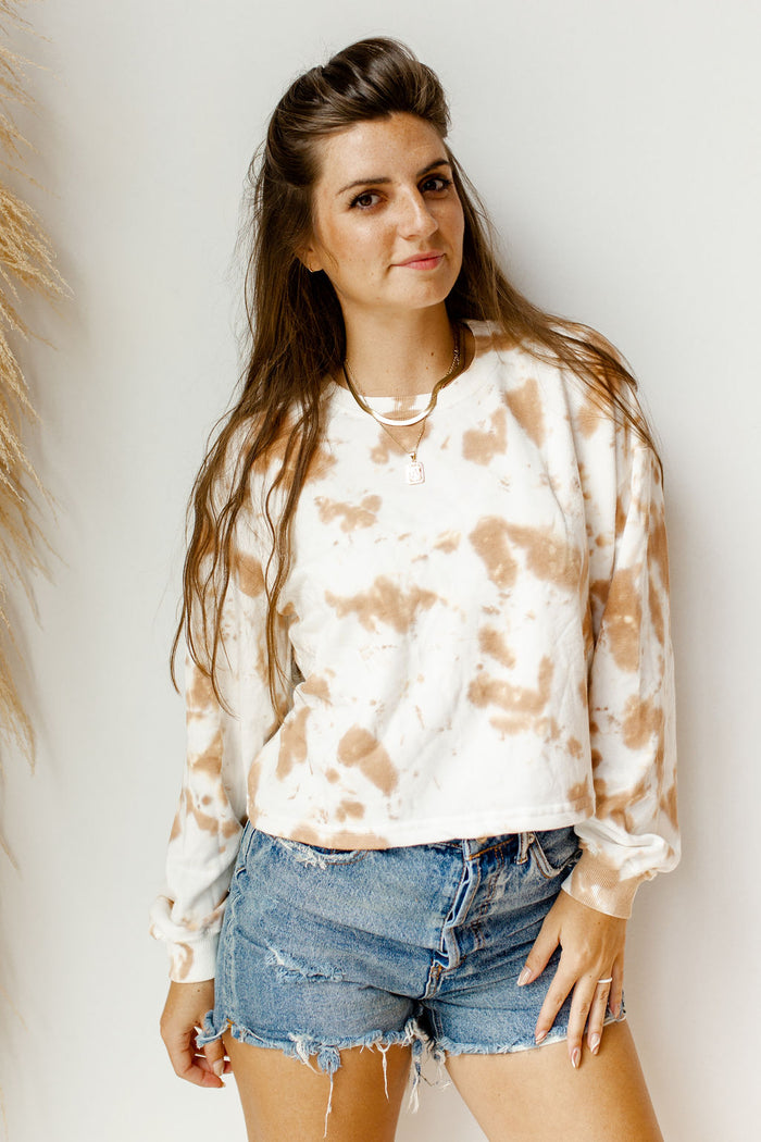 mode, mocha sips tie dye sweatshirt