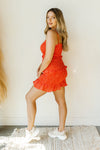 mode, dotty mini dress