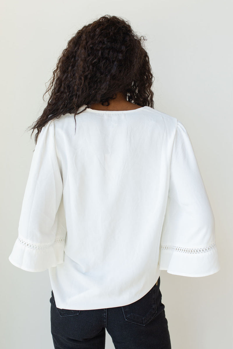 mode, super flow sleeve blouse