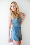 mode, radio denim romper