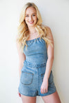 mode, radio denim romper