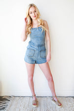 mode, radio denim romper