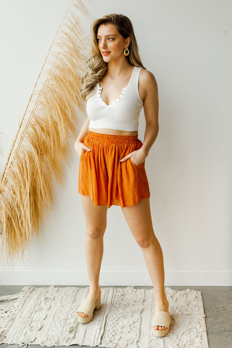 mode, flutter high waisted shorts