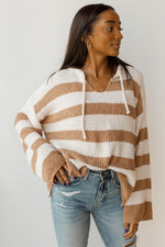 mode, coffee sips striped hoodie