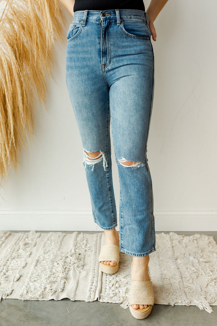 mode, eden high rise mom straight fit