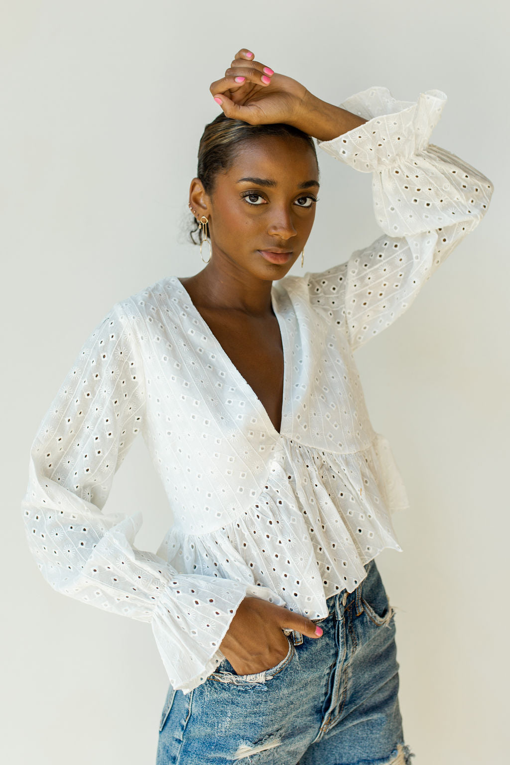 mode, sweet + simple peplum blouse